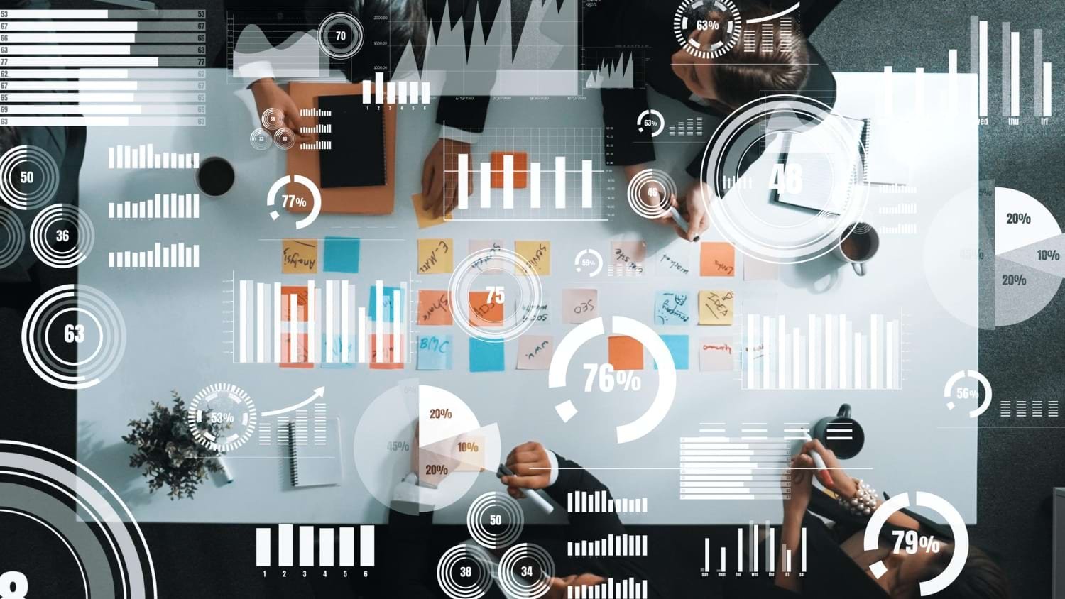 Marketing analytics process by Tech Radiation Infosystem showing data collection, KPI tracking, reporting, and insights workflow