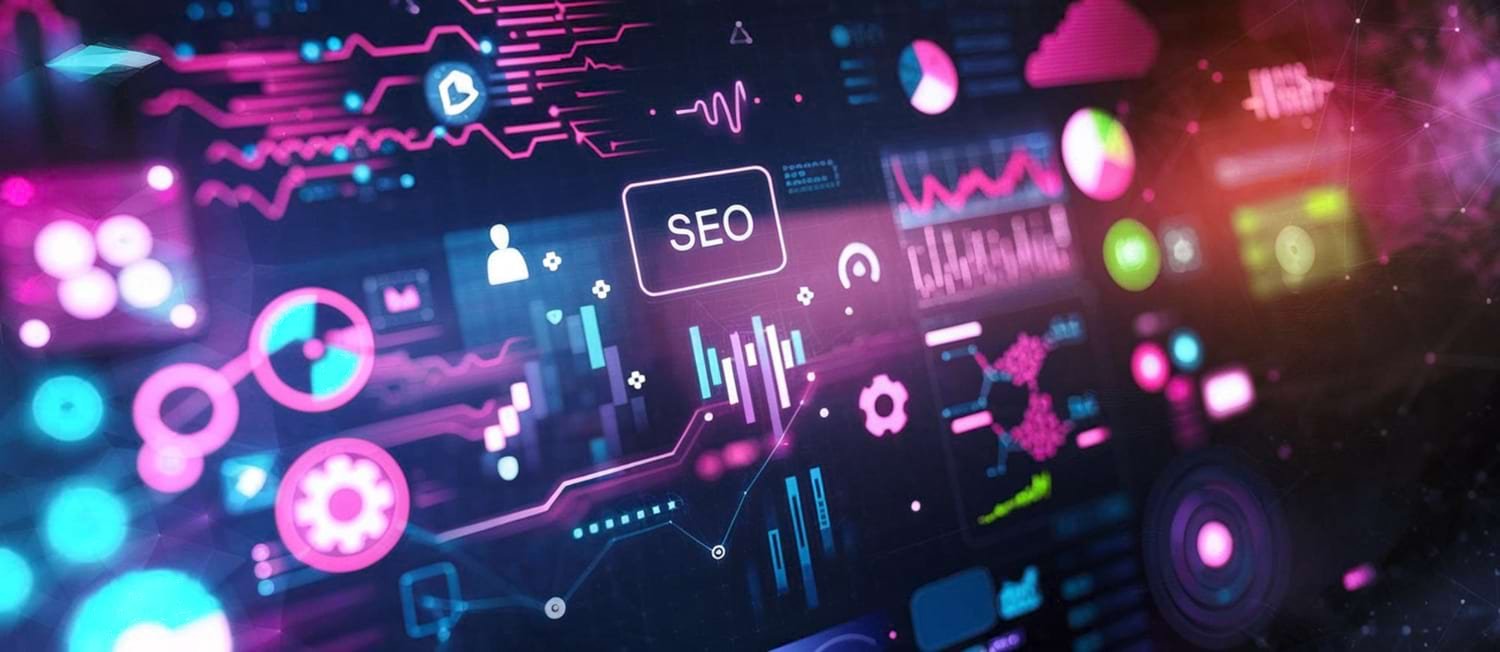 SEO process by Tech Radiation Infosystem showing strategy, keyword research, on-page, off-page, and analytics workflow
